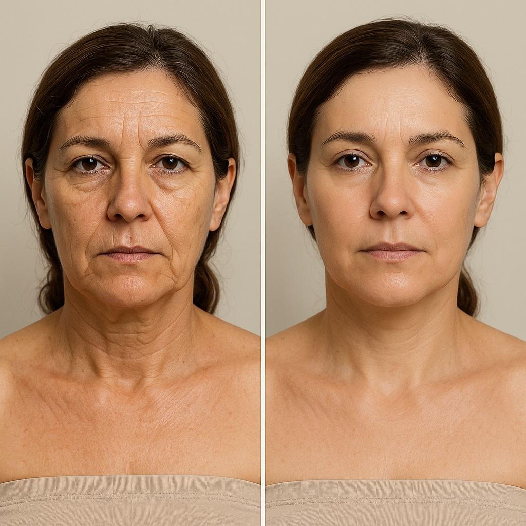 Antes y después Indiba Facial en Málaga - Caso 1